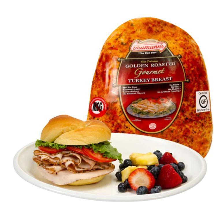 A burger made with Thumann's products